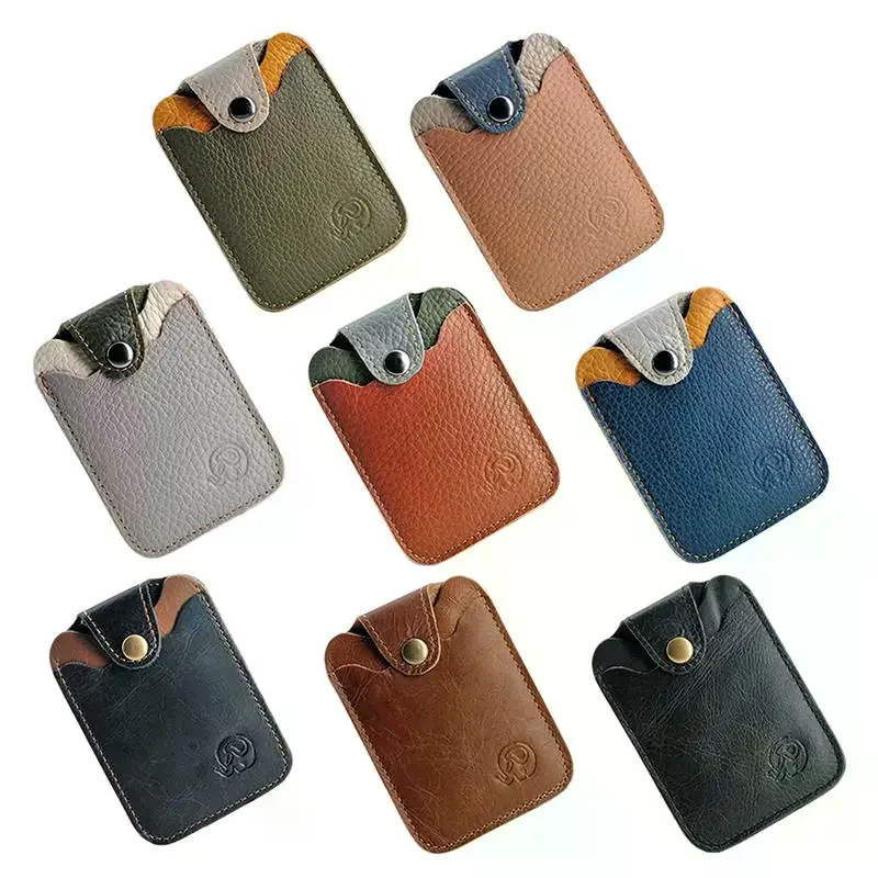 Front Pocket Wallet With Card Slots Protector Card Sleeve Classic Slim Leather Multi-Functional Card Holder