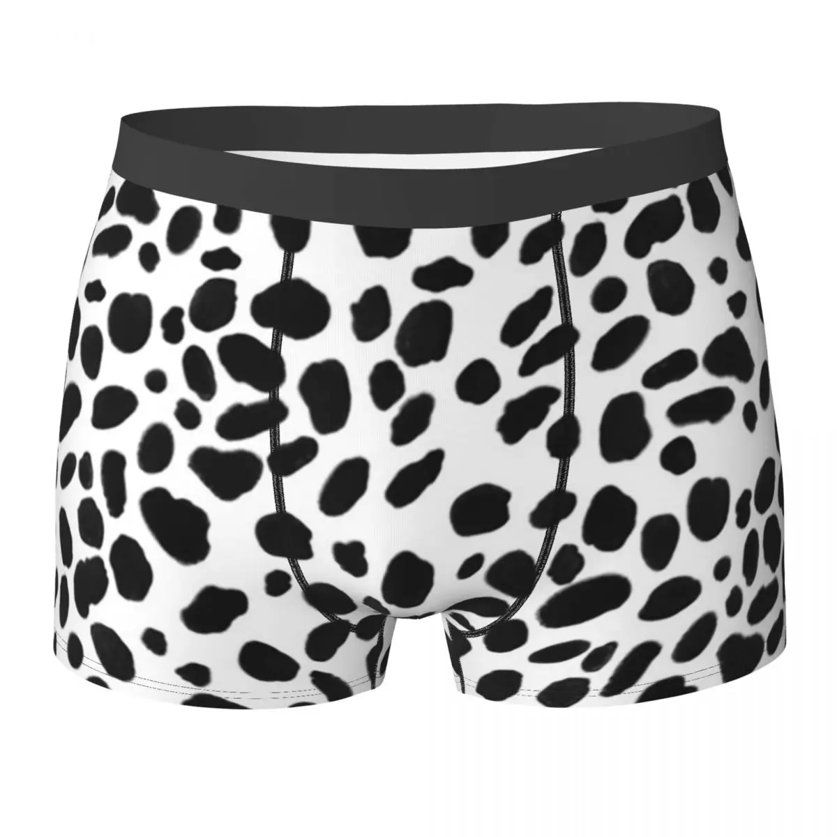 Boxer Underpants Shorts Dalmatian Spots Black White Print Dog Panties Men's Ventilate Underwear for Homme Man Boyfriend Gifts