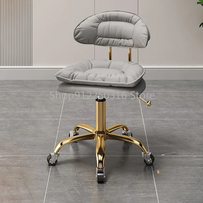 Respaldo de tratamiento Silla de peluquero profesional salón maestro Silla de salón taburete con ruedas barbería 자 Silla muebles de salón AA