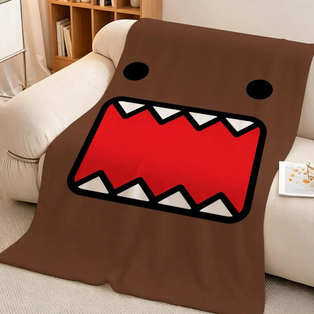 Mascot D-Domo-kun Japanese Funny Character Classic Throw Soft Warm Flannel Blanket Lightweight for Sofa Bed Couch Travel Adults
