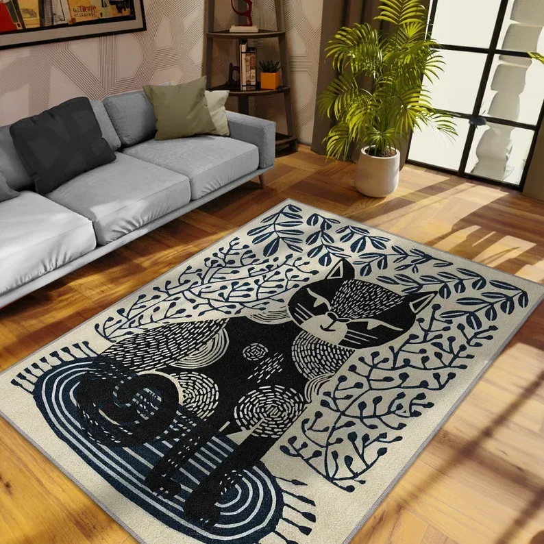 

Modern Minimalist Style Sofa Carpet for Living Room Large Area Print Rug Creative Bedroom Bedside Soft Floor Mat Ковер Tapis 러그