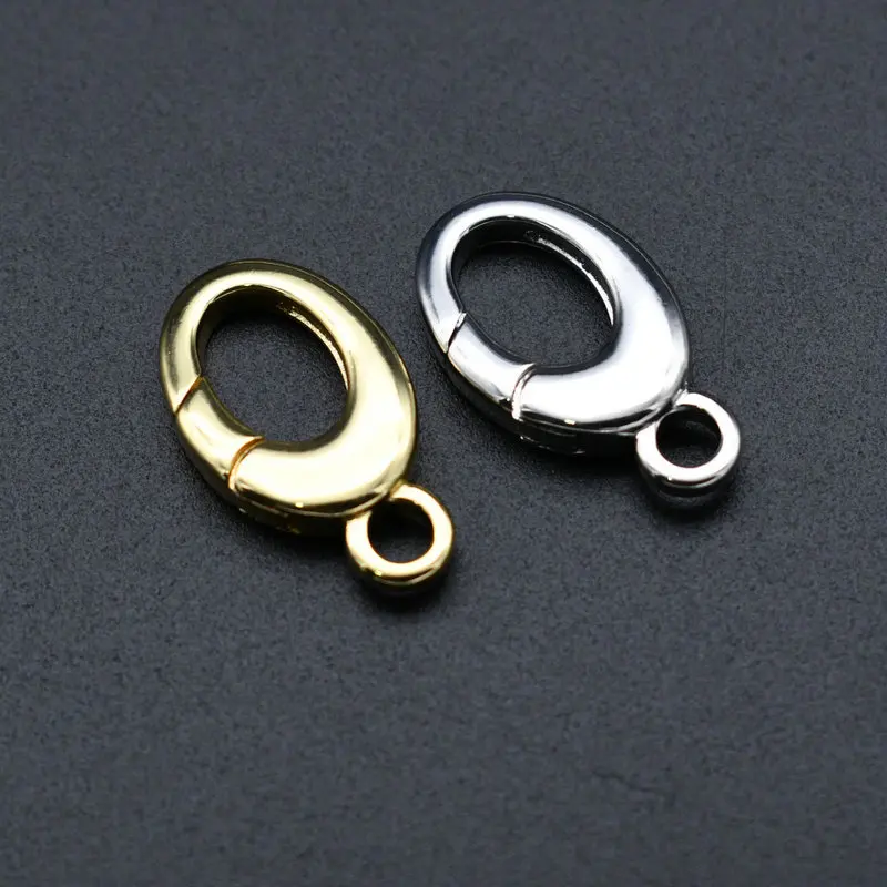 Fashion Jewelry Non-oxidizing Silver Gold Plated Oval Press Clasp Connector for DIY Jewelry  Making