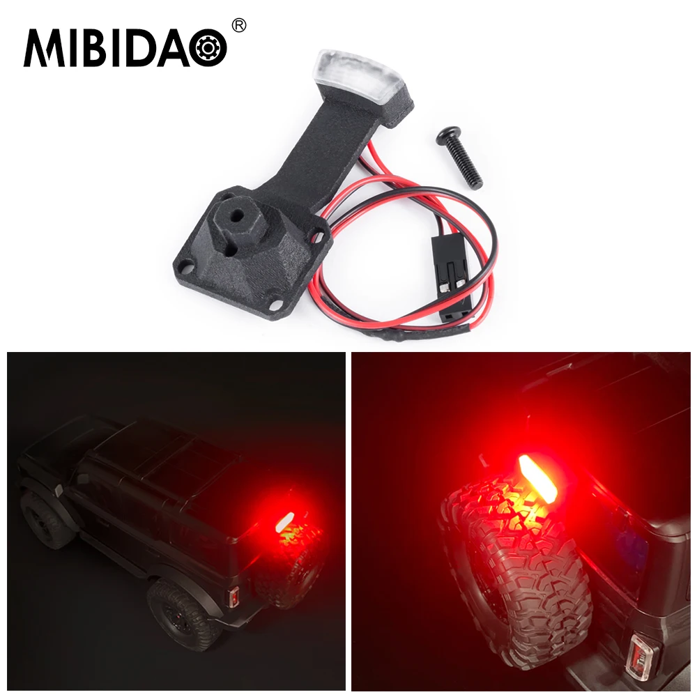MIBIDAO 프론트 범퍼 브래킷 / 머드가드 / 루프 라이트 / 테일 브레이크 라이트 TRX-4M 브론코 1/18 RC 크롤러 카 트럭 업그레이드 부품