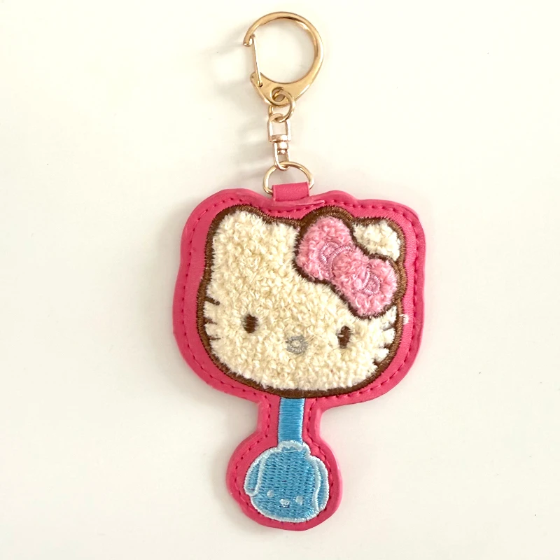 Pendentif chat rose avec nœud japonais Kawaii, décoration en cuir de dessin animé, porte-clés, cadeau d'anniversaire