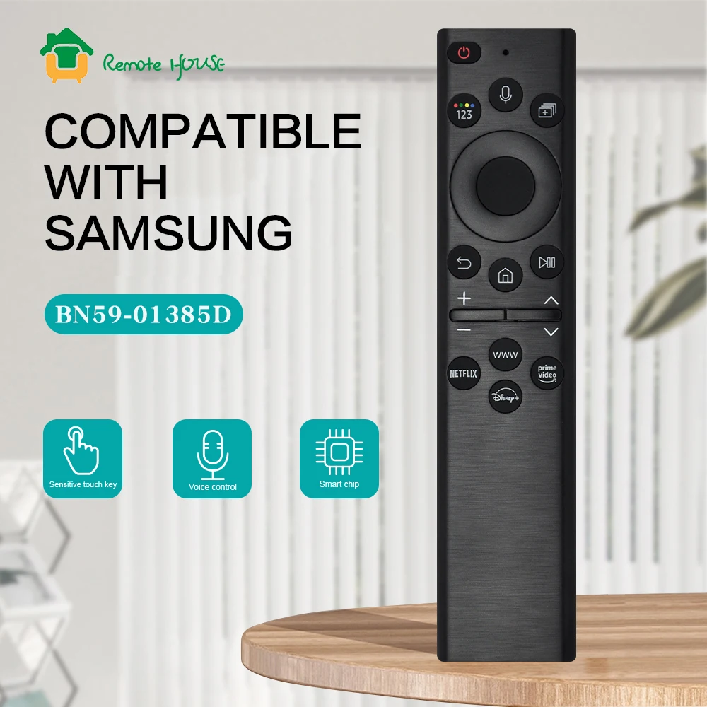 

BN59-01385D Solar Voice Remote Control Replacement For Samsung Smart TVs BN59-01385D Compatible With Neo QLED Crystal UHD Series