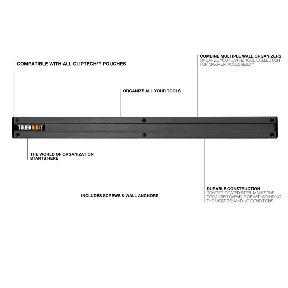 ToughBuilt TB-53, 24 pouces ClipModule Wall Evaluin Accessoires d'outils noirs