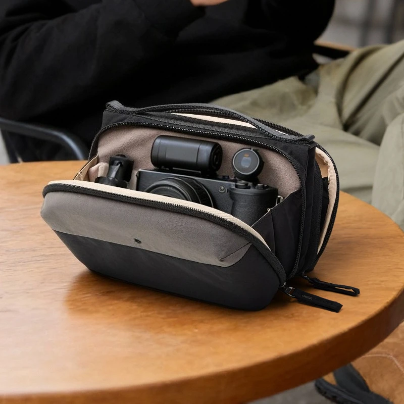 Folding digital satchel storage bag, data cable storage bag, camera  messenger bag, women's .