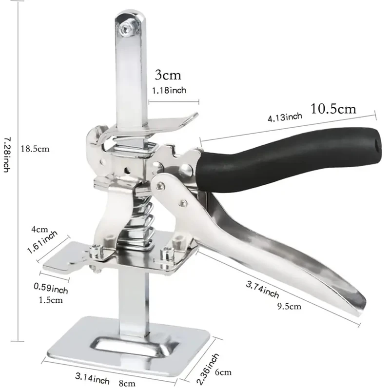 Labor Saving Arm Jack, Multifuncional Lifter Móveis, Jacks para instalar armário e porta, carregando, 8 ", 2pcs