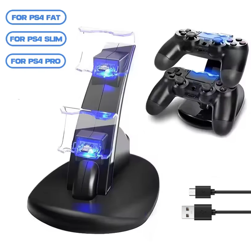 Controller Charger For PlayStation 4 LED Dual Fast Charging Dock Station for Playstation PS4 Slim/PS4 Pro Gamepad Accessories