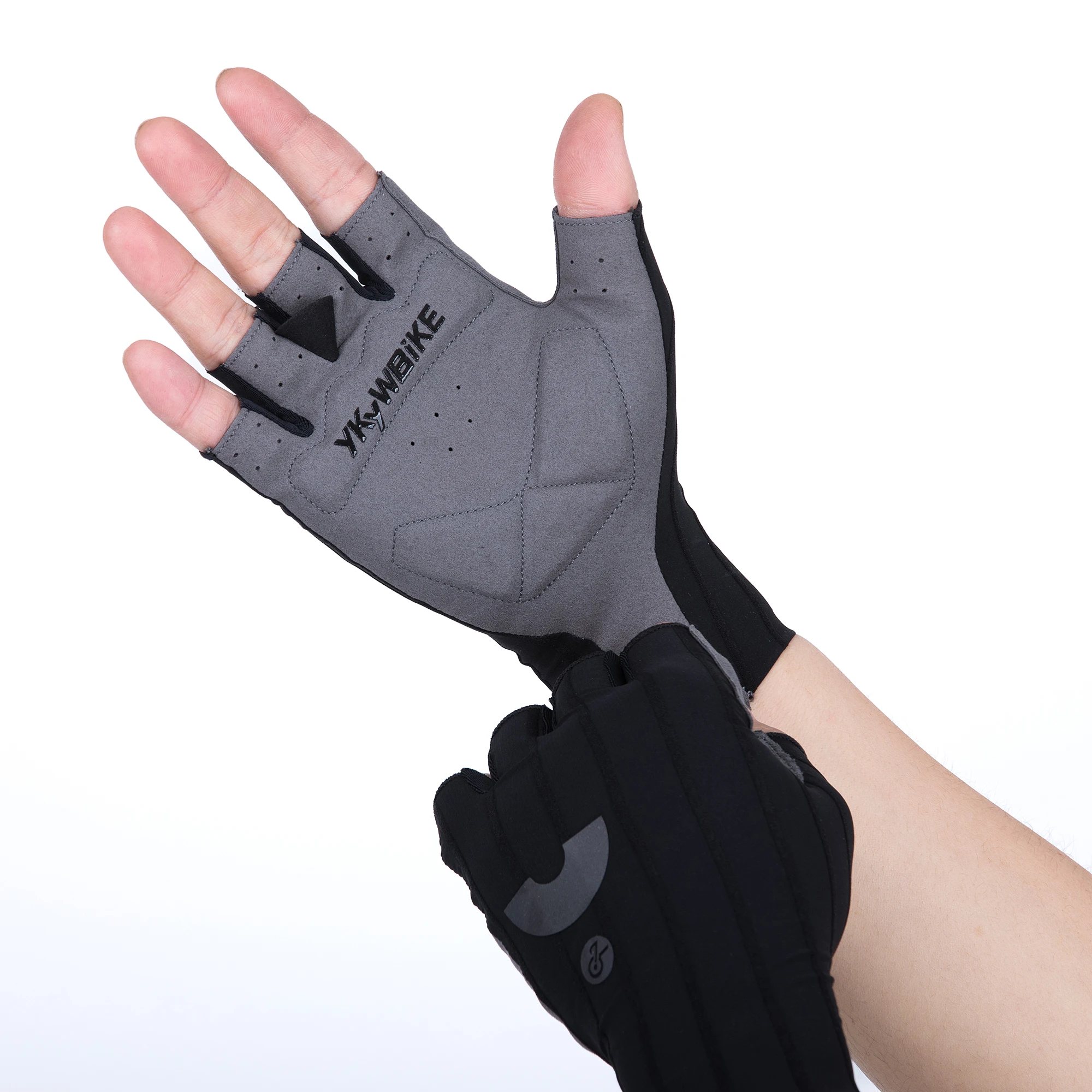 YKYWBIKE Fahrradhandschuhe, gewebt, aerodynamisch, gestreift, Fahrrad-Sporthandschuhe, rutschfeste Reithandschuhe, stoßdämpfende Rennradhandschuhe – Detail 22