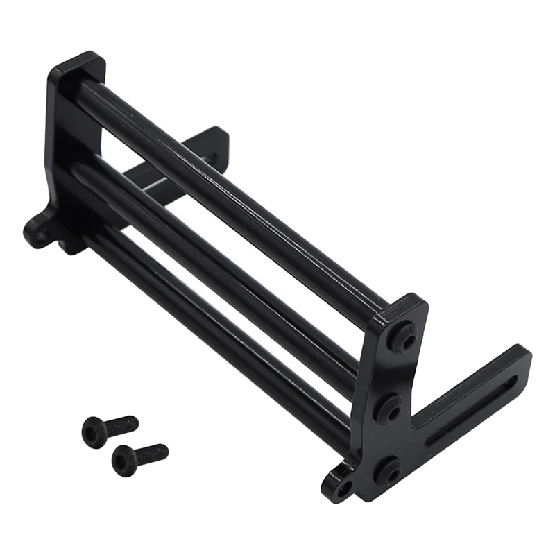 2 Pcs Metal Front Bumper Universal For 1/10 RC Crawler TRX4 SCX10 SCX10 II 90046 90047 Upgrade Parts,Black And Silver