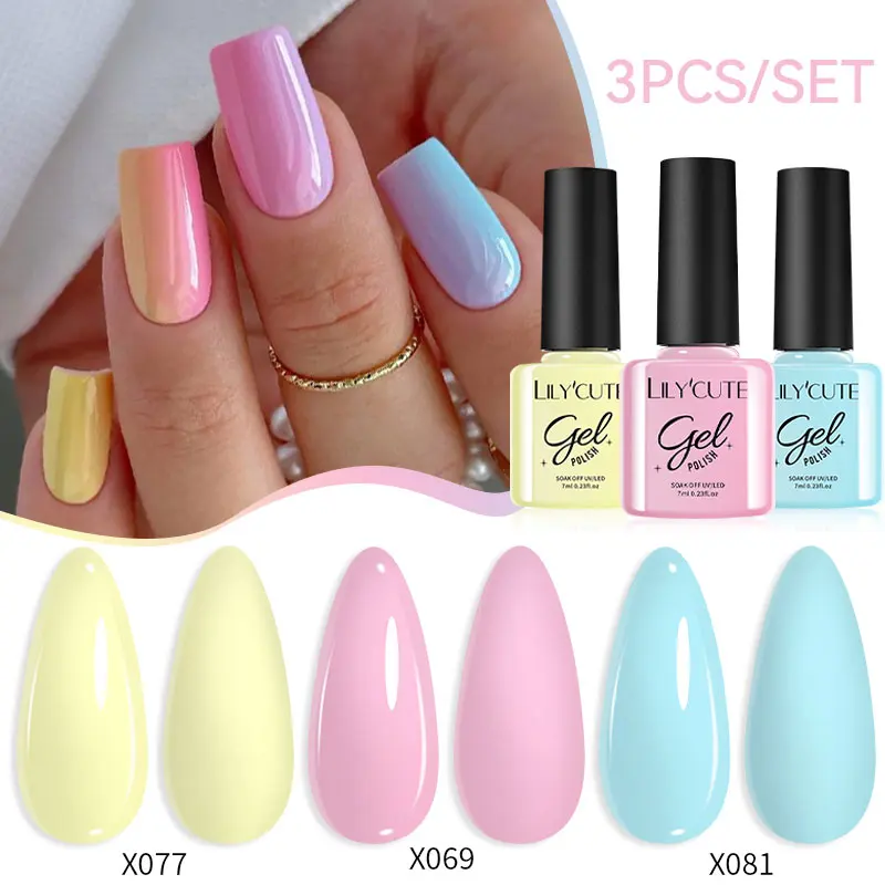 LILYCUTE 3/6/8 PZ/SET 7ml Macaron Colore Gel Smalto Per Unghie Primavera Colori Della Caramella Semi Permanente UV LED Nail Art Design Kit Manicure