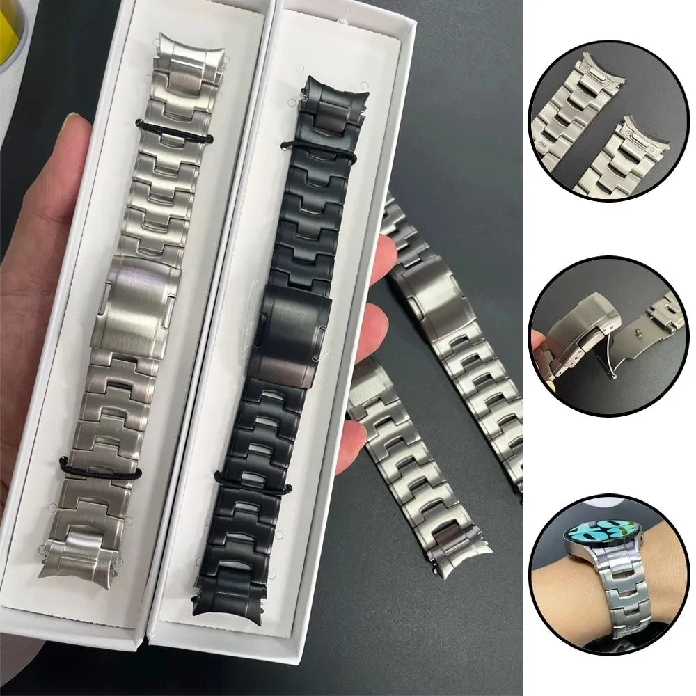 20MM Quick Fit Titanium Metal Watch Band for Samsung Galaxy Watch 6 Classic 43mm 47mm 6 5 4 40mm 44mm 5Pro 45mm Watchband Strap