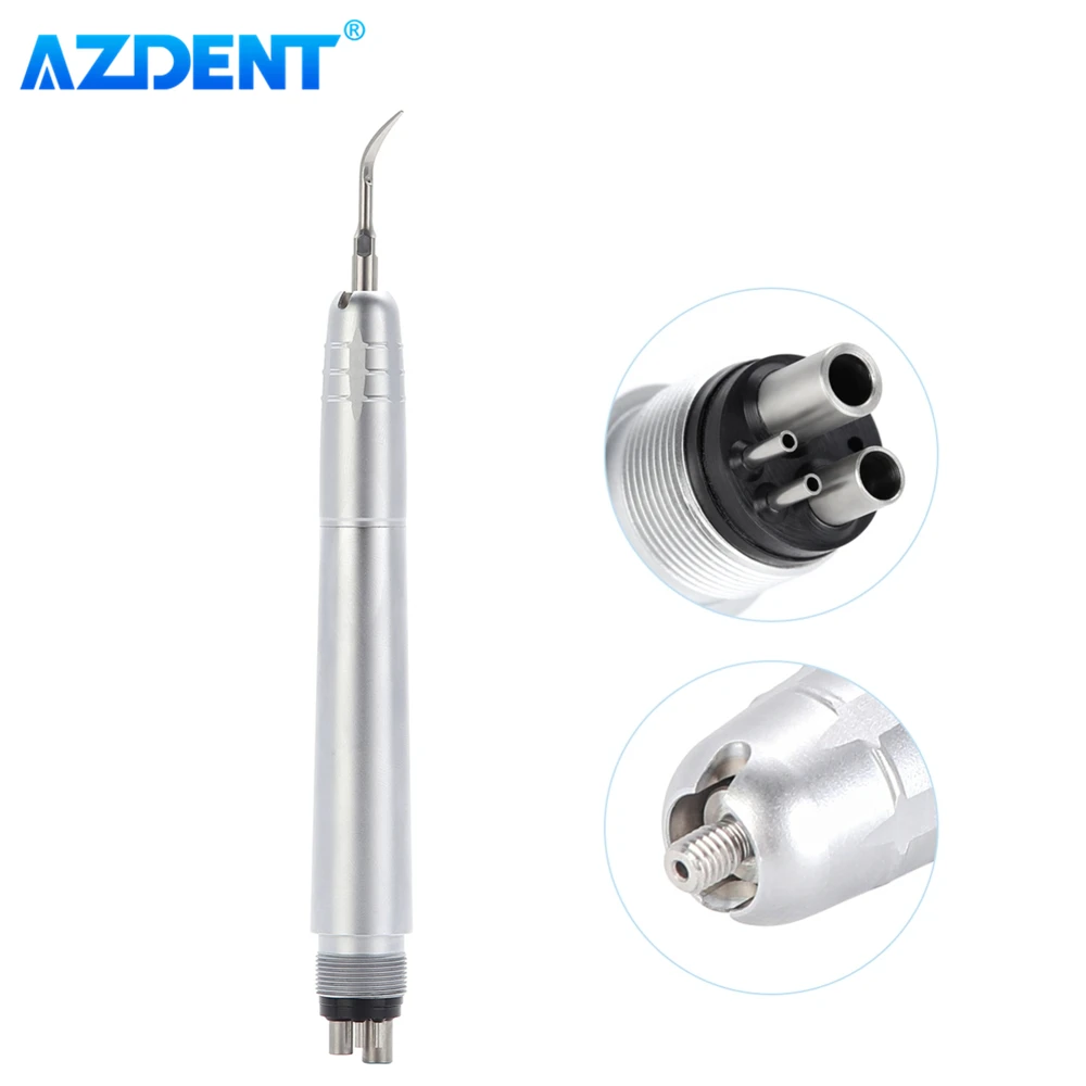 AZDENT Dental Ultrasonic Air Scaler Handpiece with 3 Tips G1 G2 P1 Scaling Polishing Tools 2/4 Holes Whiten Cleaning Cleaner