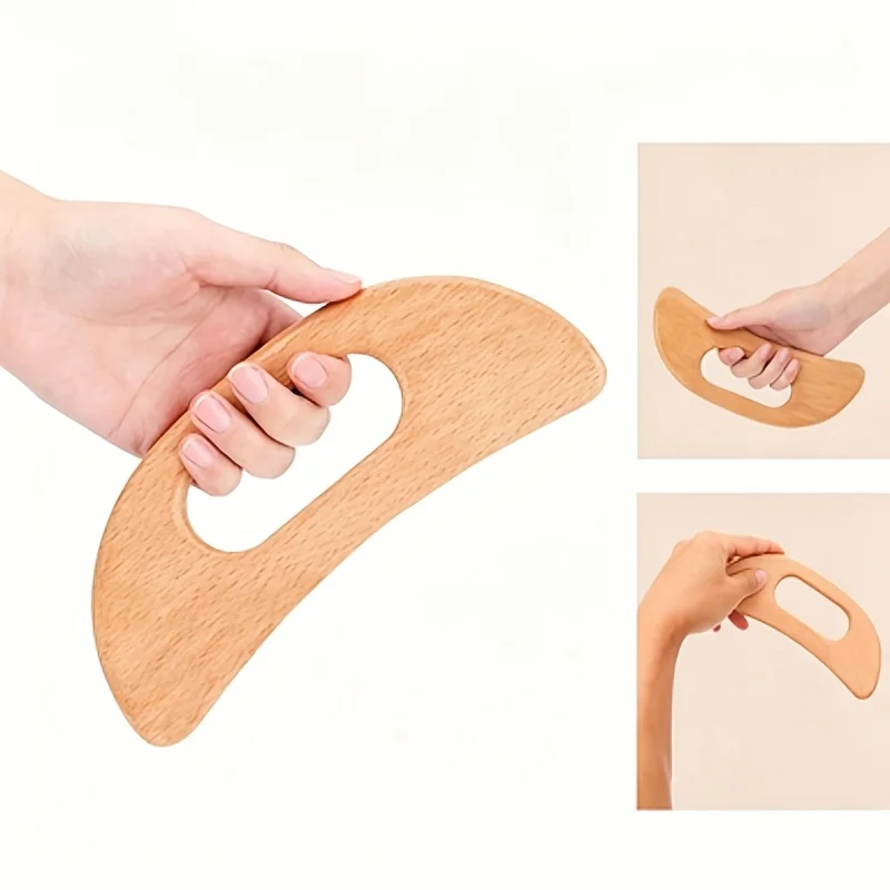 1A wooden gua sha tool，Handheld body massager，Suitable for neck use、Back、Leg，Muscle Relaxation Manual Massage Board