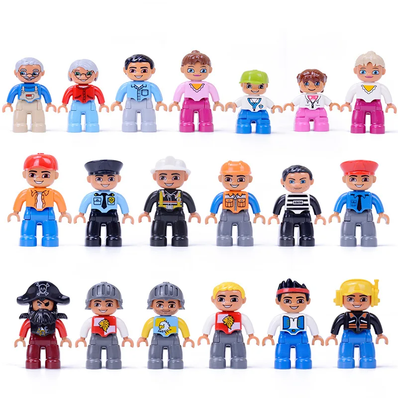 Compatible con accesorios de bloques de construcción de piezas grandes, figuras de juguete, minifiguras, muñecas, personajes, roles profesionales familiares.