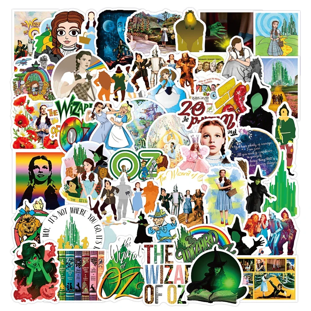 50PCS Fairy Tale The Wizard of OZ Cartoon Graffiti Sticker Decal for Stationery Box Scrapbook Mobile Phone Diary Kids Toys Gifts