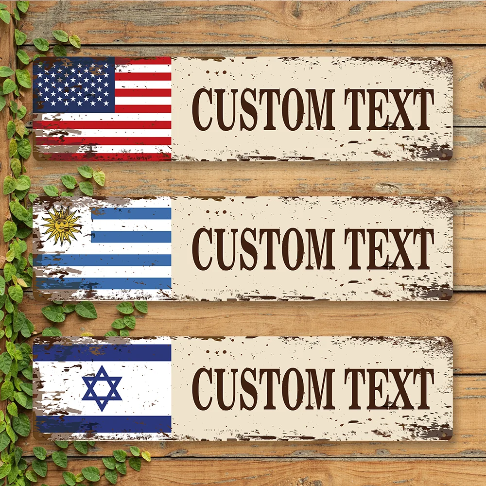 1pc Personalized Custom Metal Street Vintage Custom Street Metal Signs For Back To School/Easter/Graduation, English Text