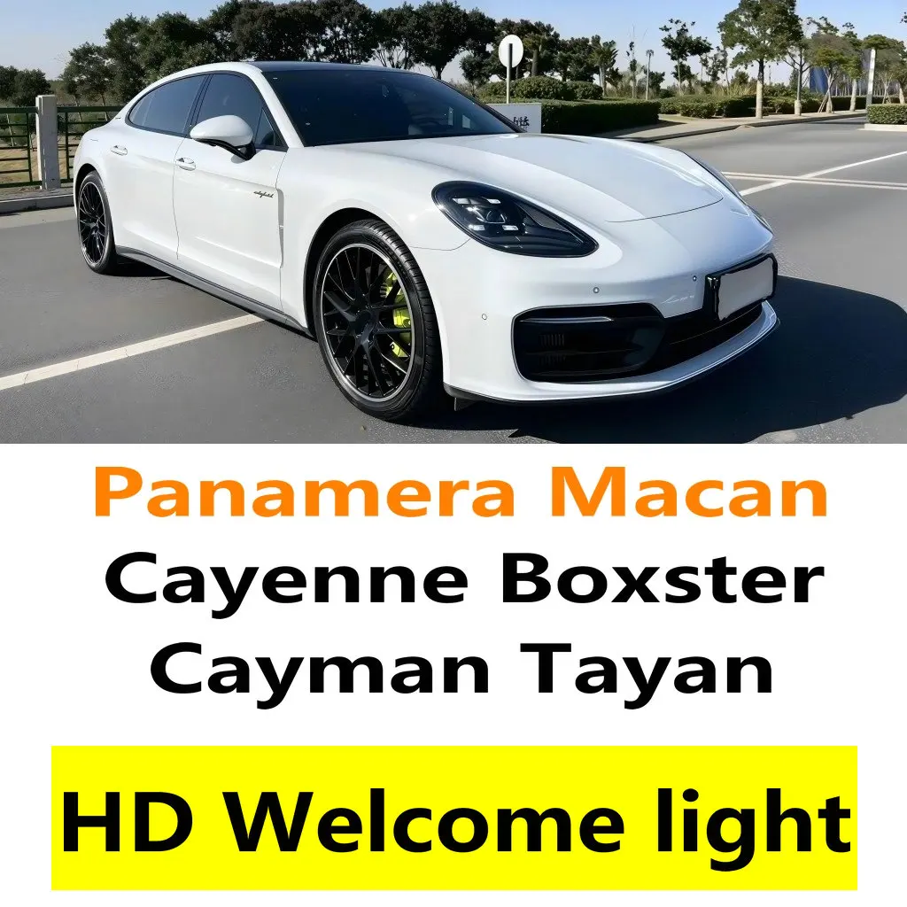 HD For Porsche Tayan 987 911 Panamera 970 971 Macan T 95B Cayenne 957 958 Boxster 718 Cayman LED Car Door Light Projector Lights