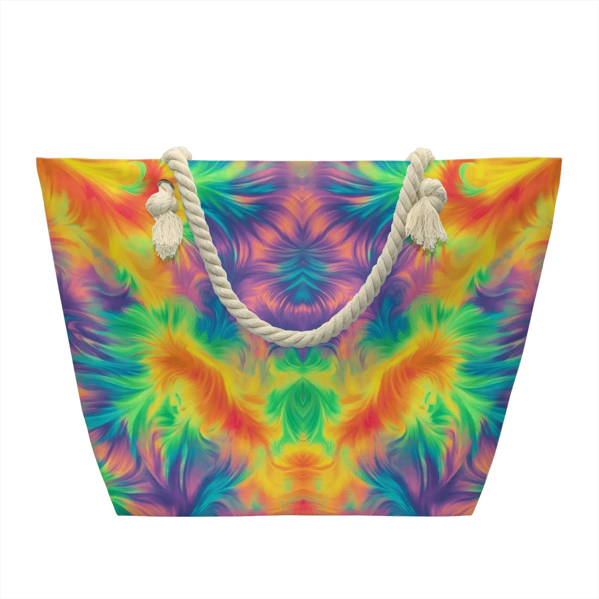 Recycling Tie Dye Shopping Bag Women Shoulder Canvas Tote Bag Portable  Grocery Shopper Bags