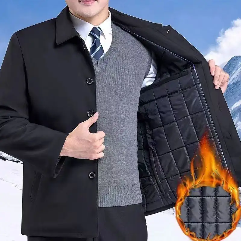 Warm Padded Men's Winter Jacket Thick Parka Autumn Winter New Blazer Jacket Casual Business Classic Office Social Outwear Coats