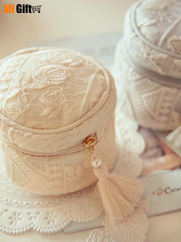 

New Fashion Platinum Lace Travel Portable Jewelry Boxes Jewelry Boxes Ear Nail Ring Jewelry Organizer Creative Gifts Decoration