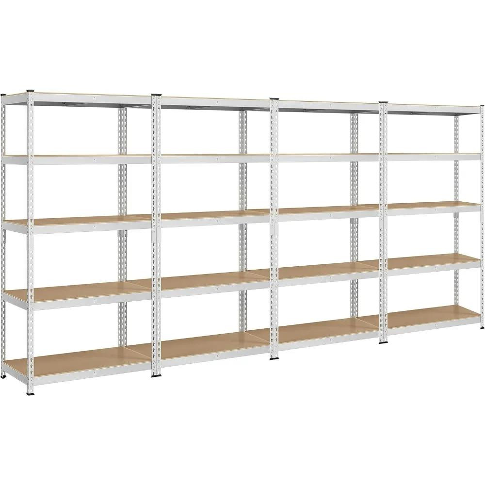 

4PCS 5-Tier Utility Shelves, Metal Storage Shelves Garage Shelving Unit Adjustable Garage Storage Shelves Storage Racks