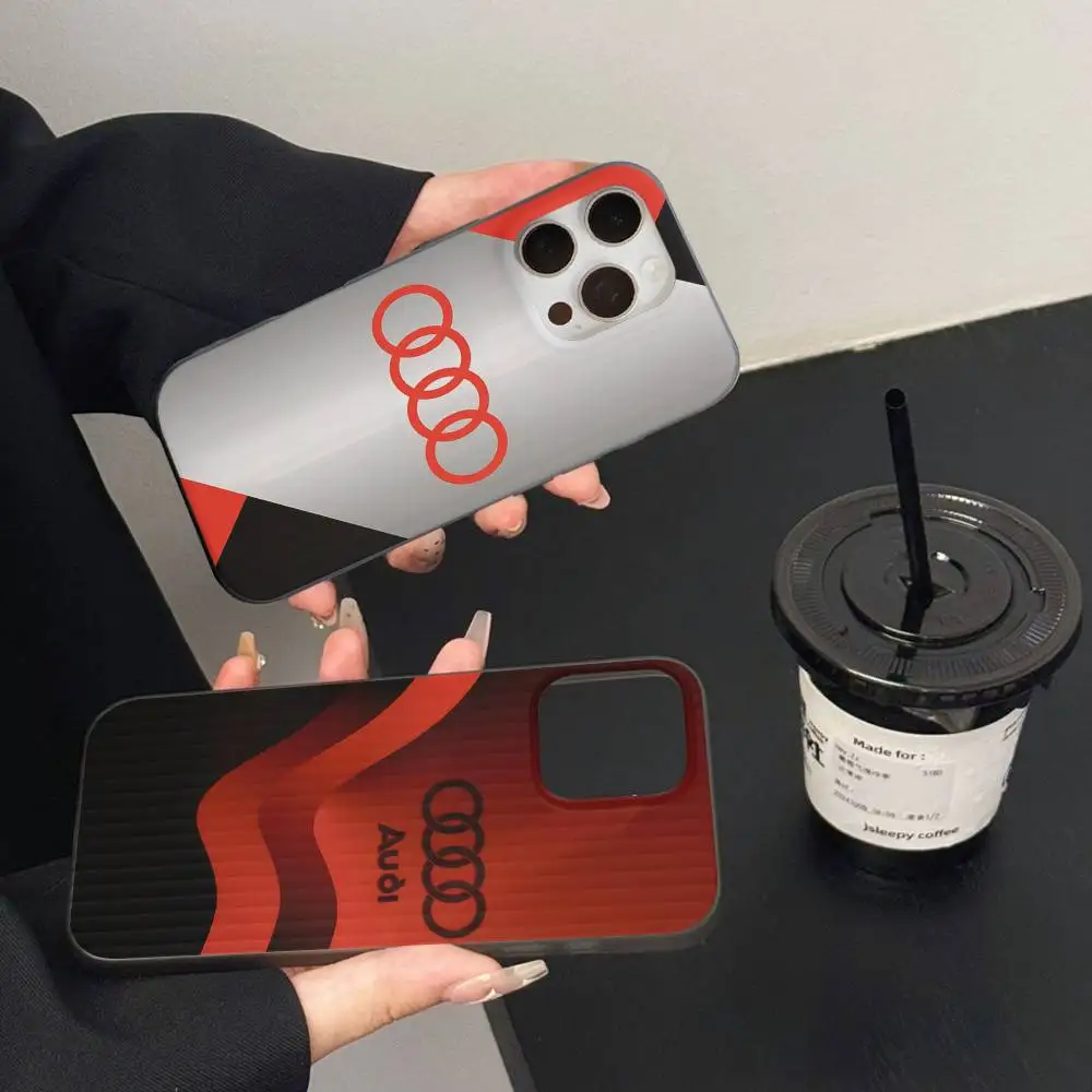 A-Audis Logo Weiche Transparente Wellpappe-Handyhülle für iPhone 17 15 16 11 12 13 14 Pro Max Plus Pro