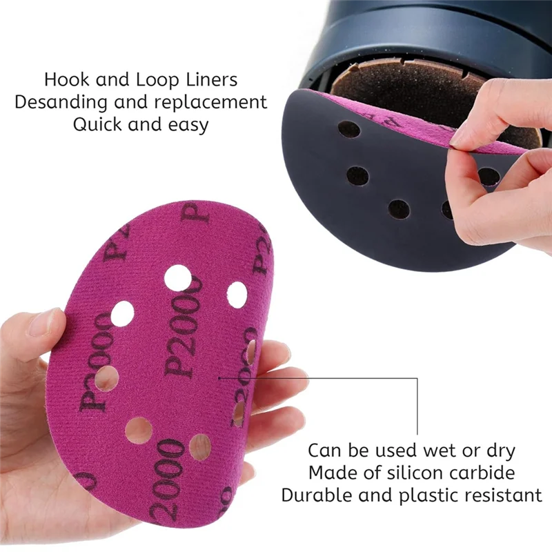 

B-Est 140Pcs 5 Inch Wet Dry Sanding Discs, Hook And Loop Sandpaper 8 Holes Orbital Sandpaper For Orbital Sander