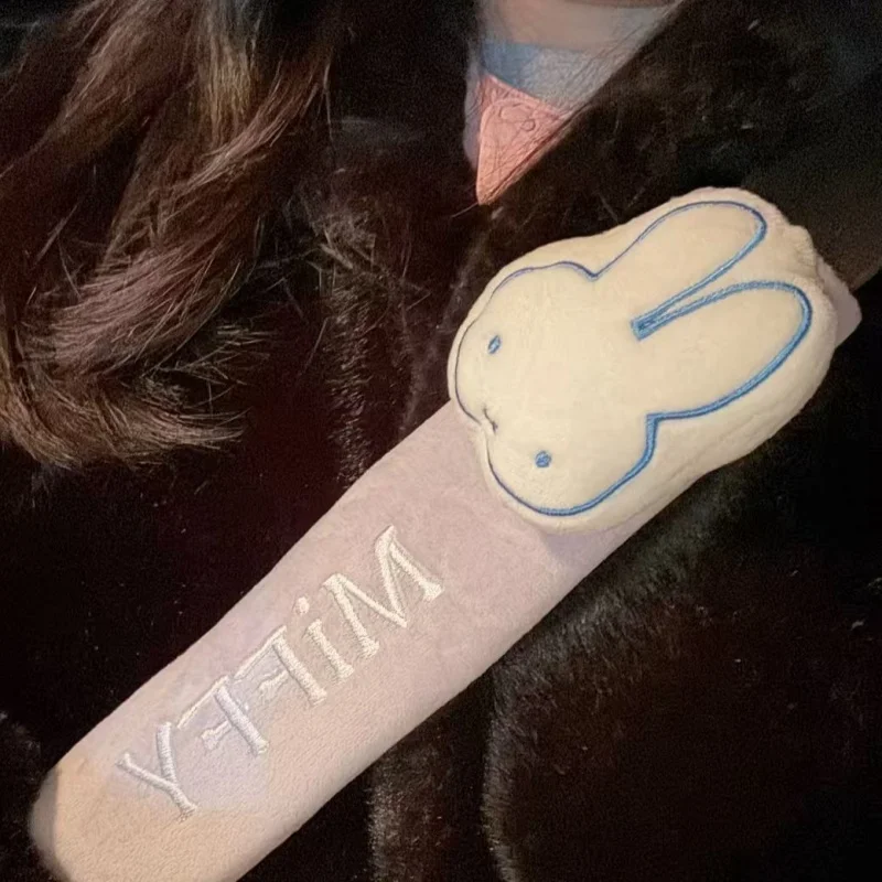 Cartoon Miffy Car Seat Belt Shoulder Cover Japanese Cute Universal Plush Comfortable Anti Pinch Shoulder Guard Anime Bunny Gift