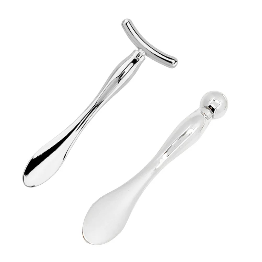 2pcs Eye Spoon Zinc Alloy Mini Facial Spatula For Skin Care Beauty Metal Makeup Spatula Tools Face Mask Scoop Stick