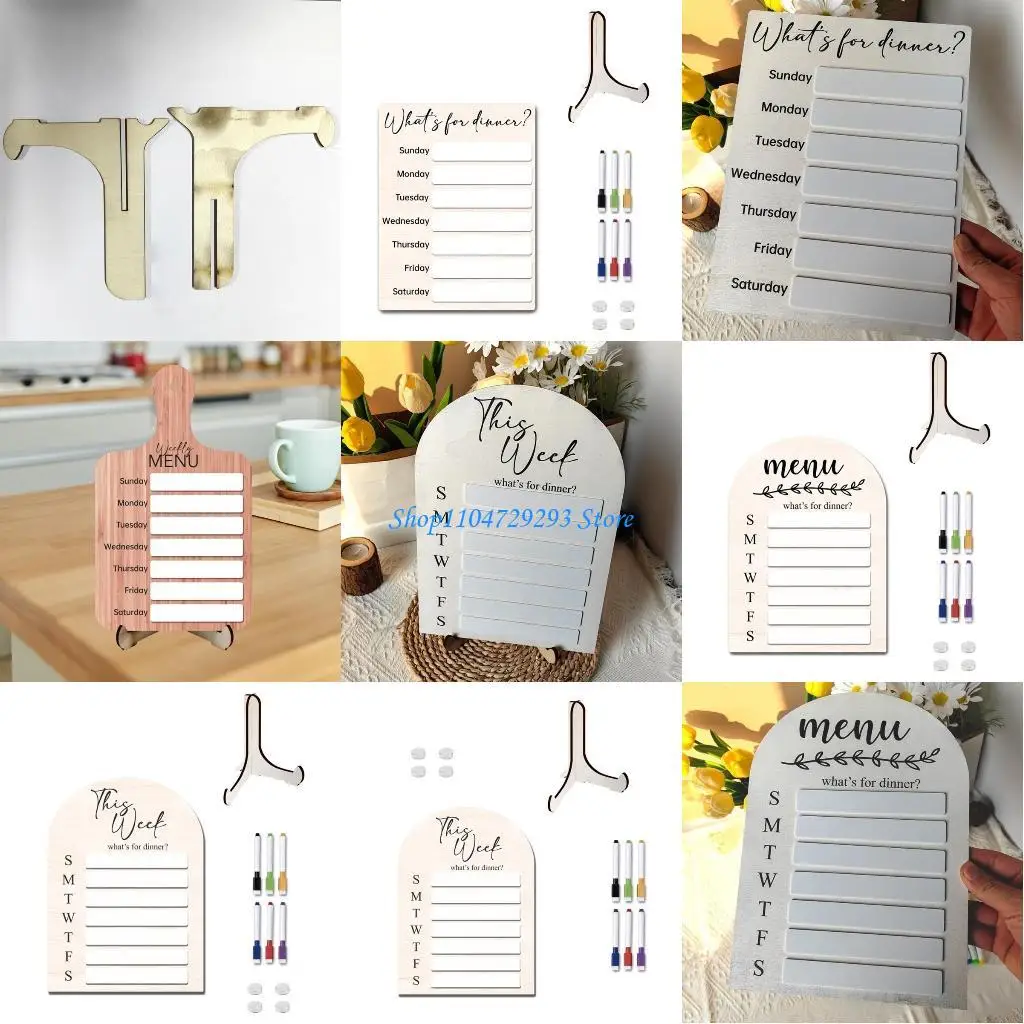 Y2GD سبورة بيضاء مغناطيسية للثلاجة مخطط أسبوعي للوحة مذكرة قائمة التسوق للمطبخ #1