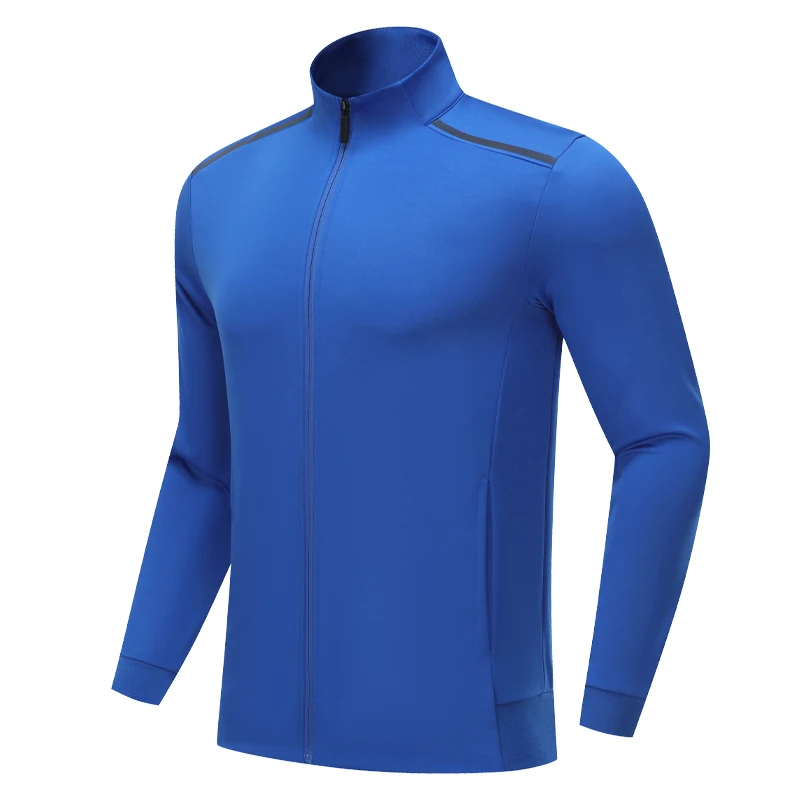 

Gym Sports Coat Outdoor Running Jogging Training Jerseys Stand Collar Quick Dry Nylon Football Cardigan Zip Pockets Sweatshirs