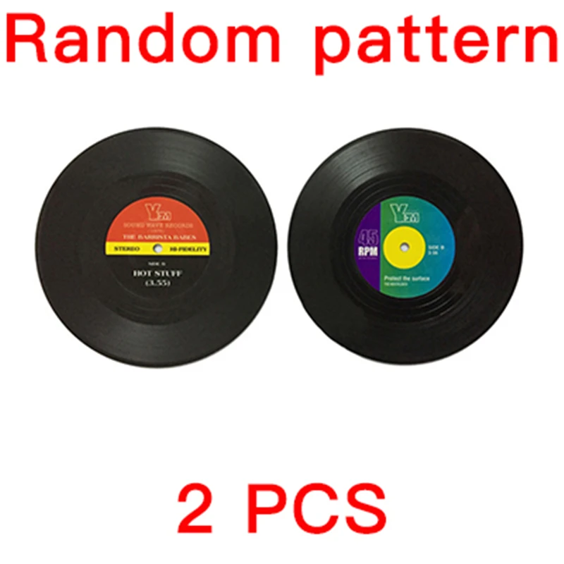 Nieuwe 6/4/2PCS Retro Vinyl Record Cup Coaster Anti-slip Koffie Onderzetters Hittebestendige Muziek Drinken Mok mat Tafel Placemat Decor