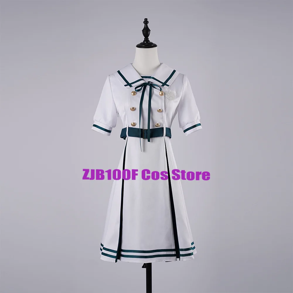 Mutsumi Wakaba Cosplay Anime BanG Dream Costume Mortis Cosplay Wig White Dress Grid Uniform Halloween Party Suit for Women