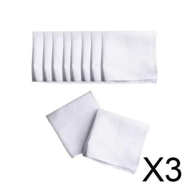 3x10 قطع مناديل بيضاء من القطن منديل للرجال تناسب المناشف المربعة الصغيرة الناعمة للصباغة لوازم الحرف اليدوية ذاتية الصنع