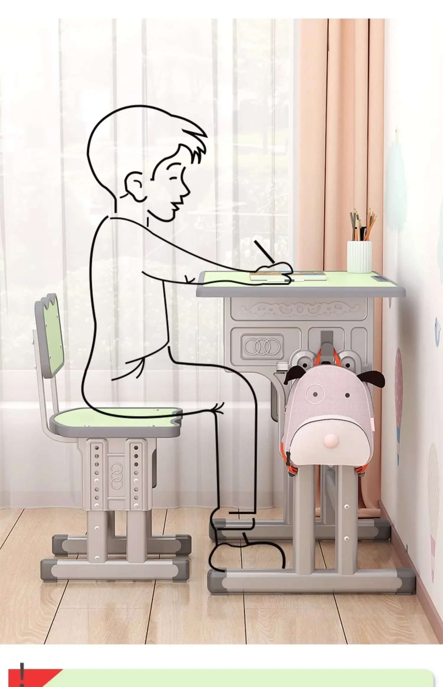 

Children's study table, chair set, desk, household writing table, small apartment, primary and secondary
