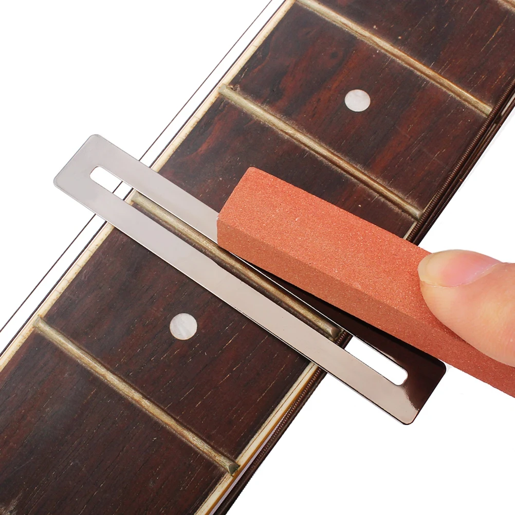 

Guitar Fret Wire Polishing Beam Sanding Stone Frets Protector Stainless Steel Fretboard Luthier Diy Tool Brown