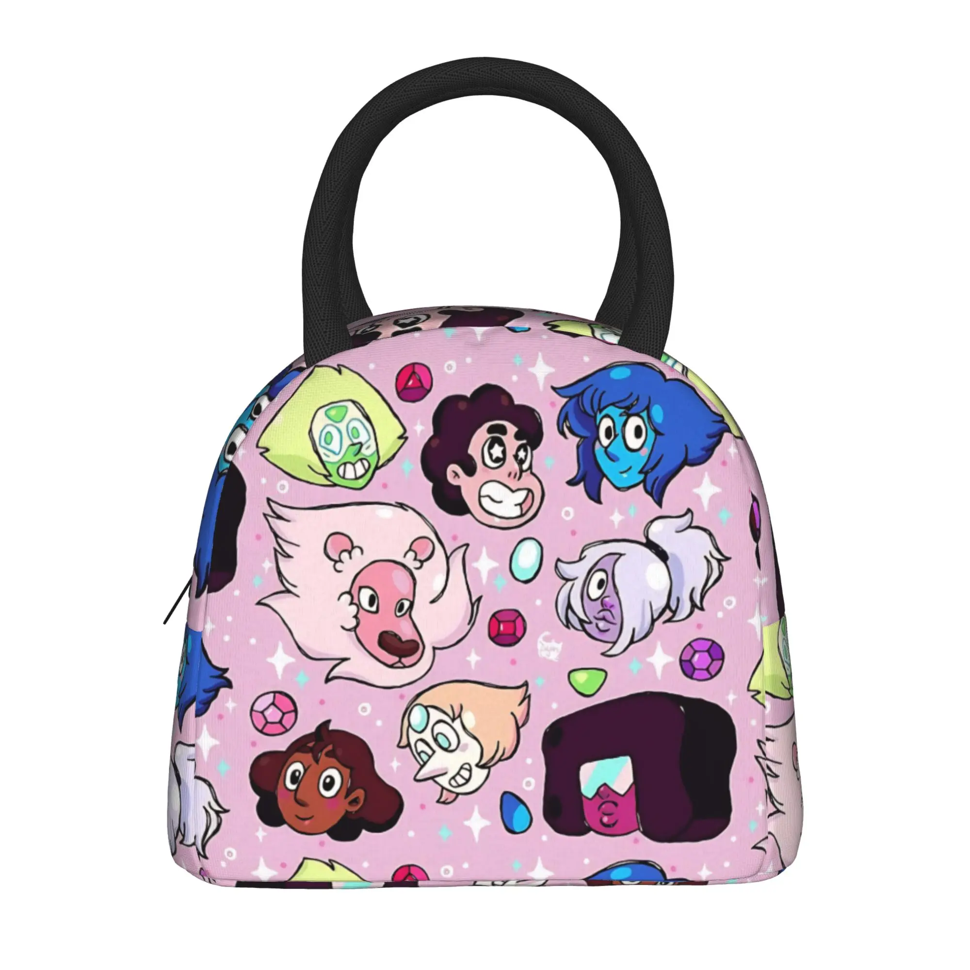Crystal Gems Steven Universe  Lunch Bag  Portable Lunch Box Unisex Office Print Cooler Bag Funny Oxford Thermal Lunch Bags