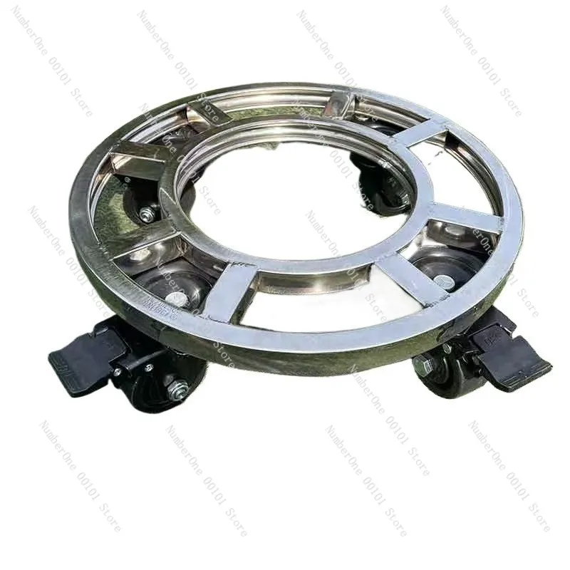 

Круглый большой цветочный горшок из нержавеющей стали, мобильное колесное основание, универсальная подставка для цветов на колесах, подставка для бонсай, основание для аквариума на открытом воздухе