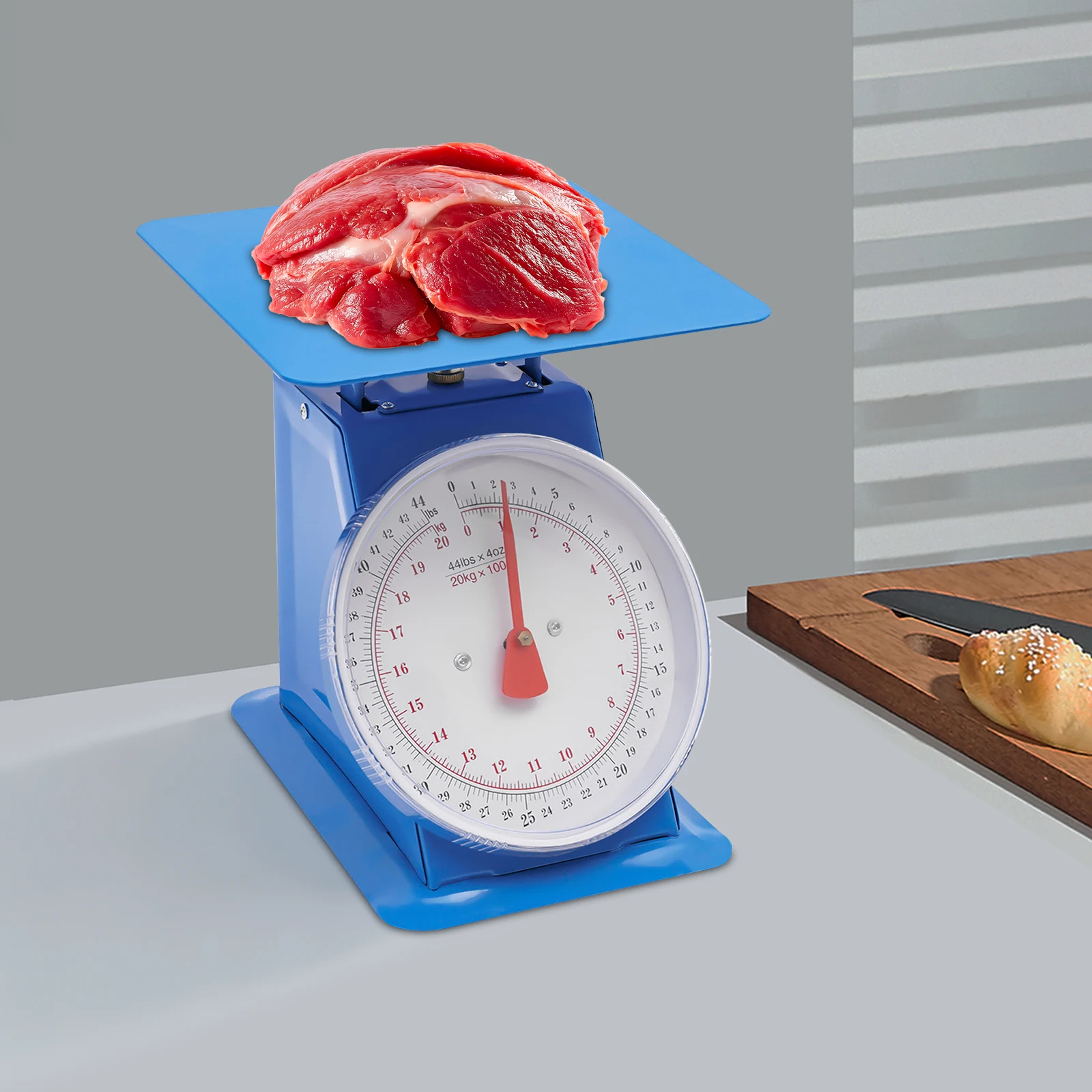 

44lbs Mechanical Scale Industrial Dial Scale Portion-Control Mechanical Scale kg/lb kitchen Tabletop Mechanical Dial Scale
