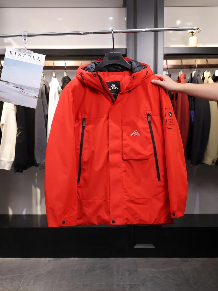 

Men's Faionable Spor down Jaet Hooded All-Match Autumn Winter Warm Polyester Fiber Long Sve Zipper Closure Du down...