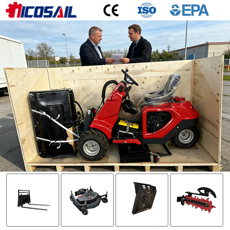 

Премиальный трехколесный мини-погрузчик с сертификатом CE, стандарт Евро-5, надежный малогабаритный погрузчик для фермы и сада