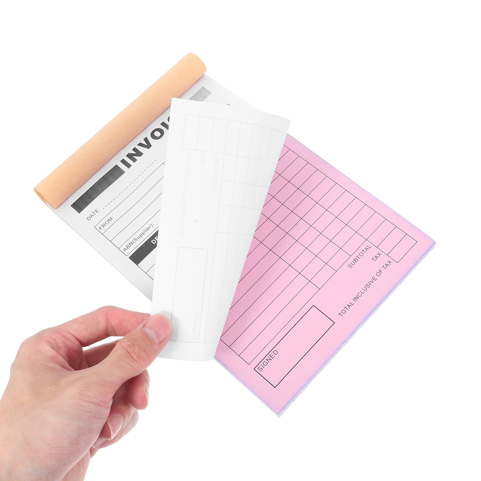 

5pcs Memo Duplicate Book Built-in Writing Board Compact Receipts Book for Small Business Invoice