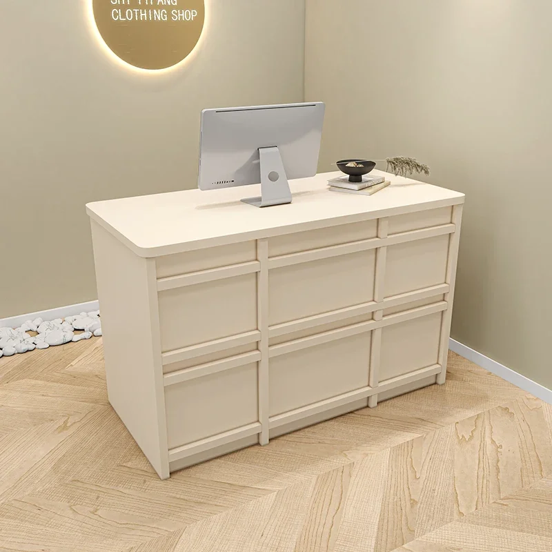 Small Counter Beauty Reception Desk Wooden Office Modern Simple Reception Desk Console Table Atril Meuble Comptoir Furniture