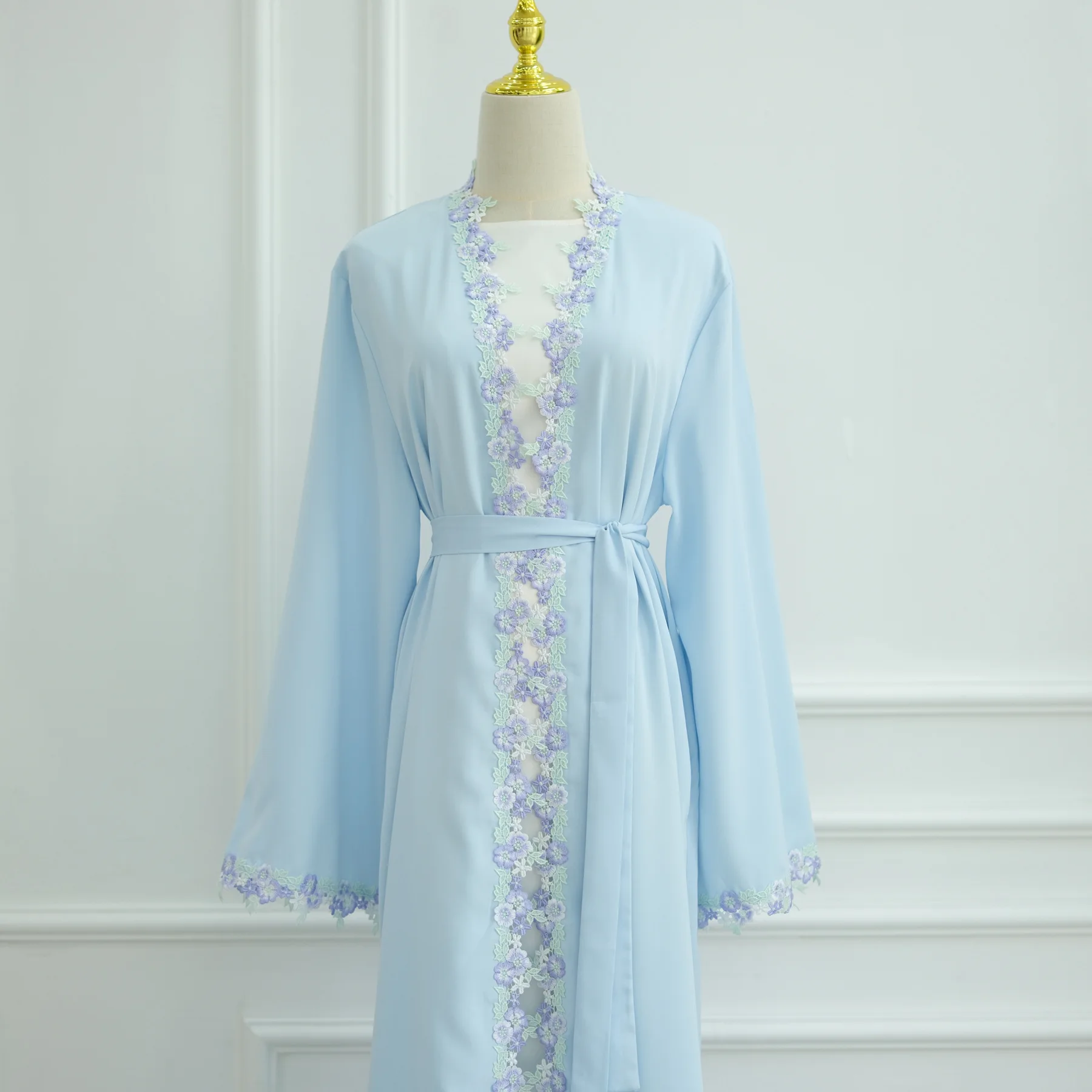 Dubai Abayas Open Kimono Embroidered Cardigan Women Maxi Dress Kaftan Robe Jalabiya Muslim Islamic Clothing Turkey Arab Caftan
