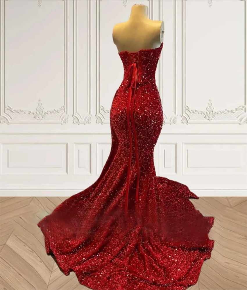 Индивидуальное темпераментное вечернее платье русалки с блестками и кристаллами, роскошные платья без рукавов в форме сердца для особых случаев, индивидуальный размер