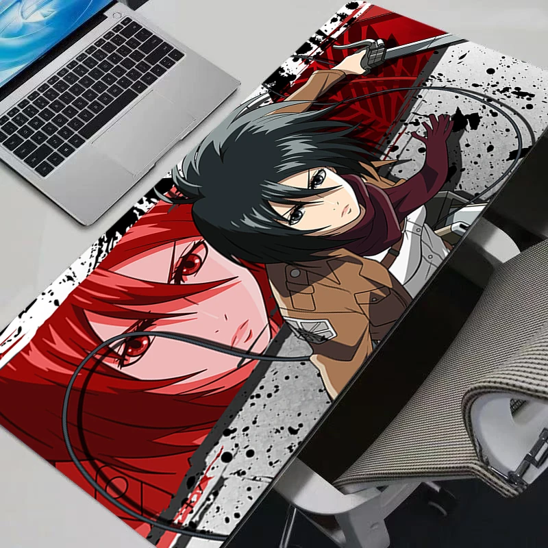 Mouse Pads Anime Mouse Pad Gamer Keyboard Mousepad Pc Computer Desk Mat Gaming Pad Non-slip XXL A-attack on Titans Mouse Mats