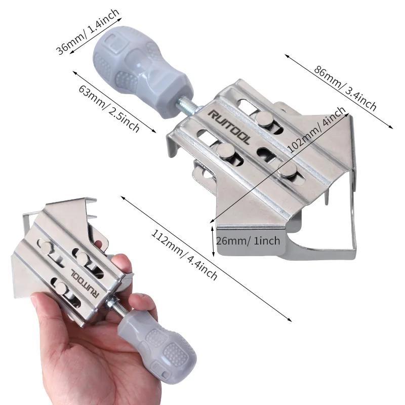 Imagem -06 - Posicionamento Quadrados Ângulo Direito Grampos para Carpintaria Peixe Tanque Splicing Clamp Carpenter Clamping Tool para Armários 90 Graus