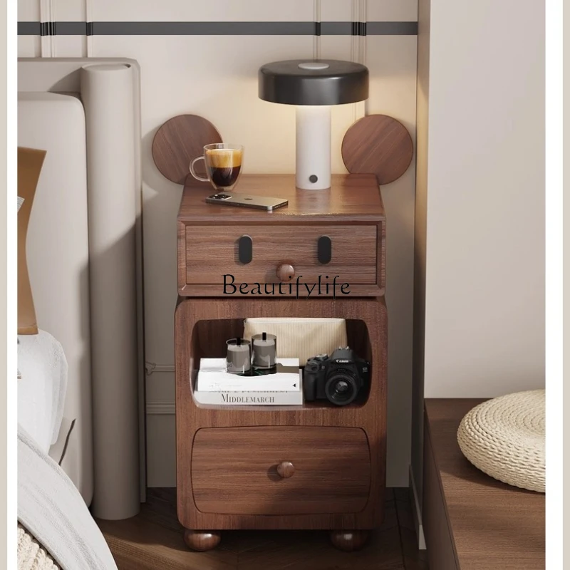 2 Robot bedside table solid wood creative cute locker yj15